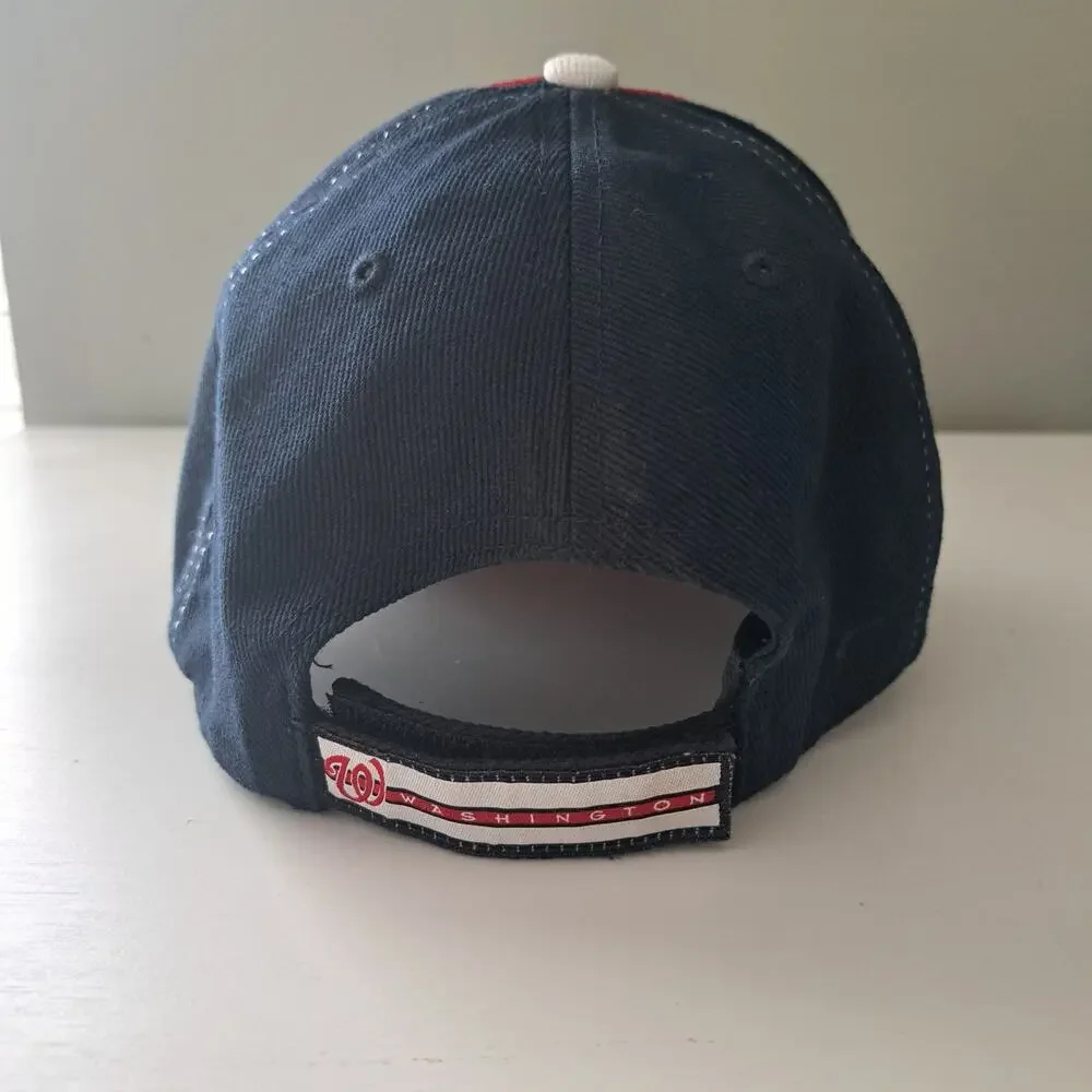 Washington Nationals MLB '47 Brand Adjustable Logo Hat Red White Blue - Picture 2 of 11